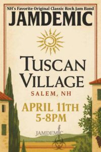 Jamdemic Classic Rock Jam Band plays Tuscan Village in Salem on April 11th, 2026