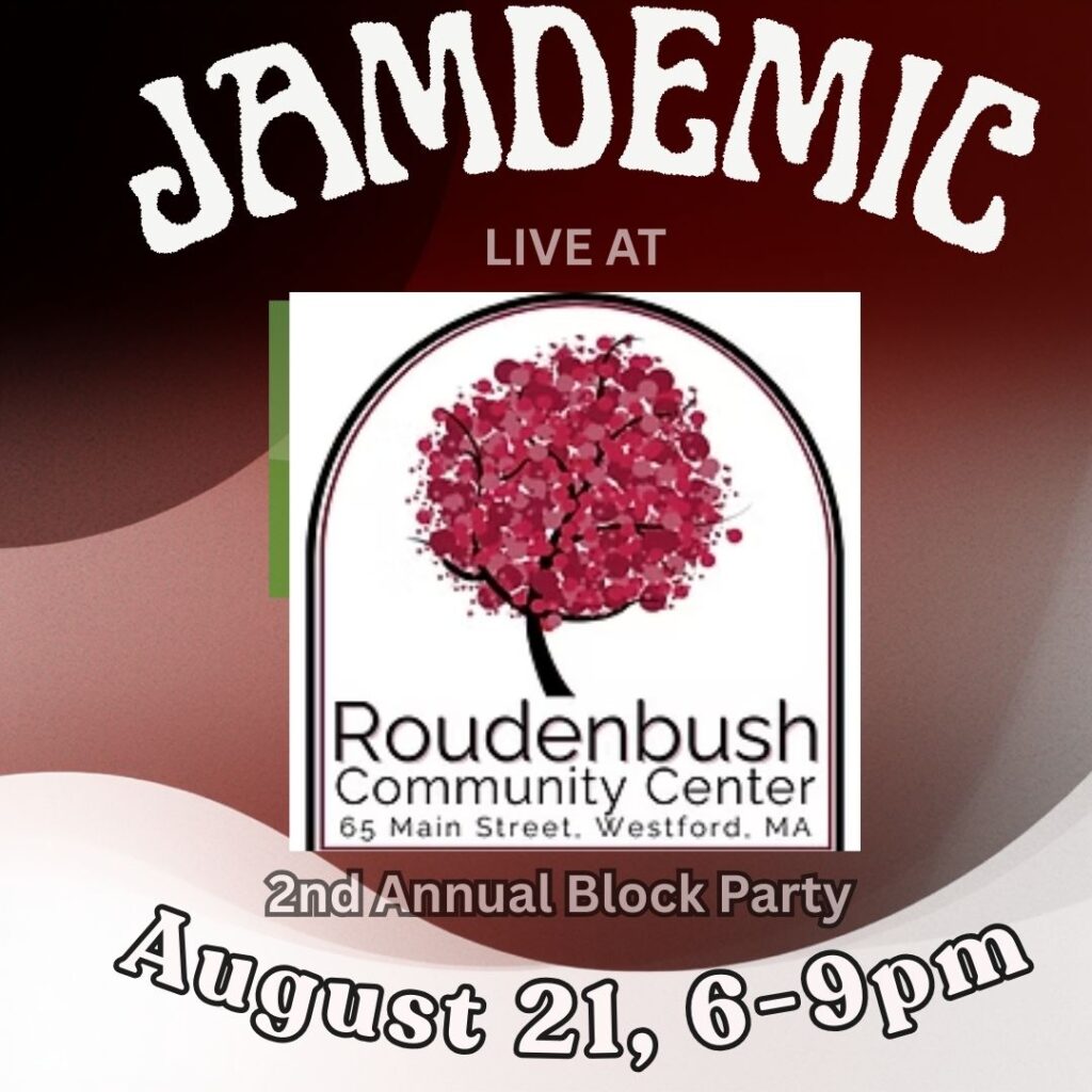 Jamdemic as we make our second consecutive appearance at the Roudenbush Community Block Party on Aug 21, 2026 from 6PM-9PM