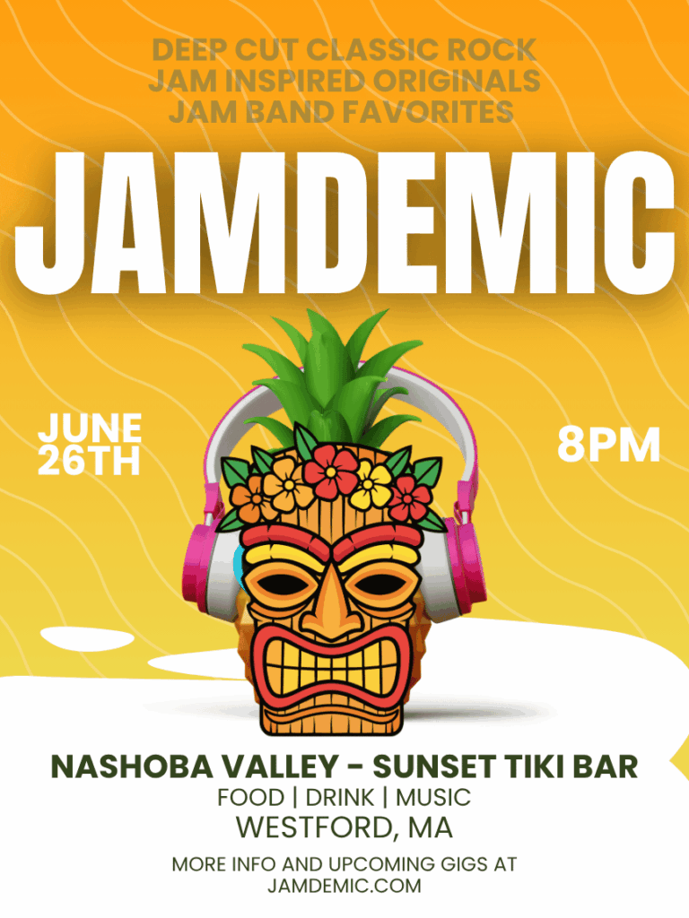 Jamdemic at Nashoba Valley Sunset Tiki Bar June 26th, 2026 8-11pm